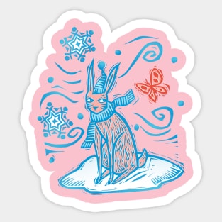 Christmas Rabbit Sticker